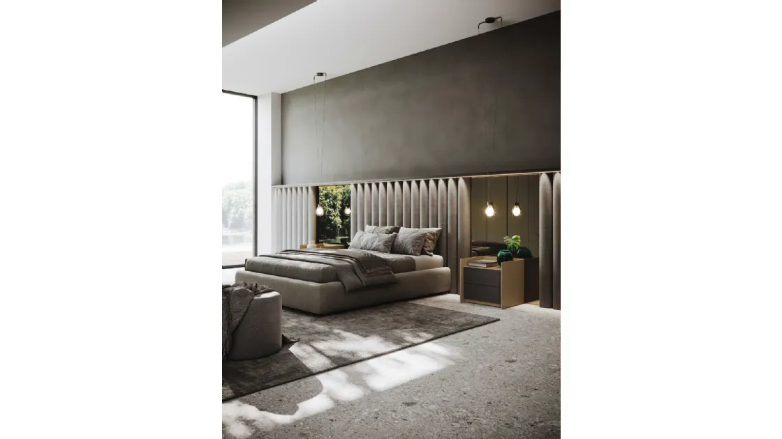 Letto Arabesque Mirror in tessuto con specchi di GF Interiors