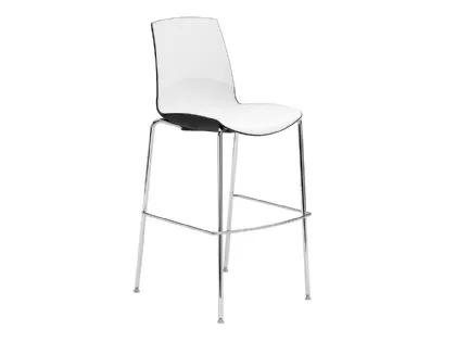 Sgabello Now 4 Legs Stool in polipropilene e acciaio cromato di Infiniti