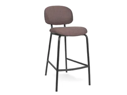 Sgabello Tondina Fat Kitchen Stool in tessuto imbottito con struttura in acciaio di Infiniti